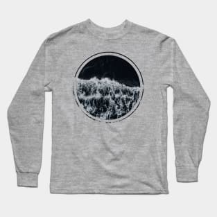 Ocean Waves Black Long Sleeve T-Shirt